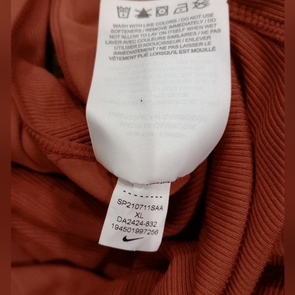 Yoga Asana Luxe Training Bodysuit Ribbed Rust Women's Nike XL Slimming Romper - Picture 12 of 14